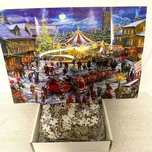 Wishdiam Christmas Carousel, Sleigh, Christmas Tree 1000 Piece Puzzle 70x50 NIB